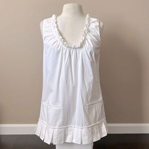 NWT Vera Wang white lined sleeveless scoopneck tunic w/adjustable zip back sz 10